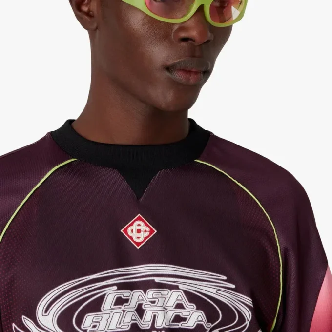 Camisola de futebol de calções com gradiente em beringela