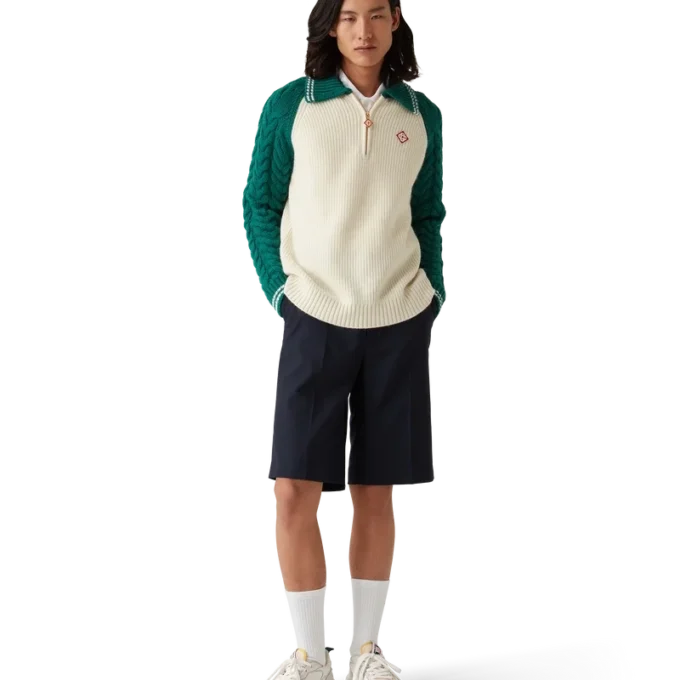 Camisola de malha trançada em caxemira