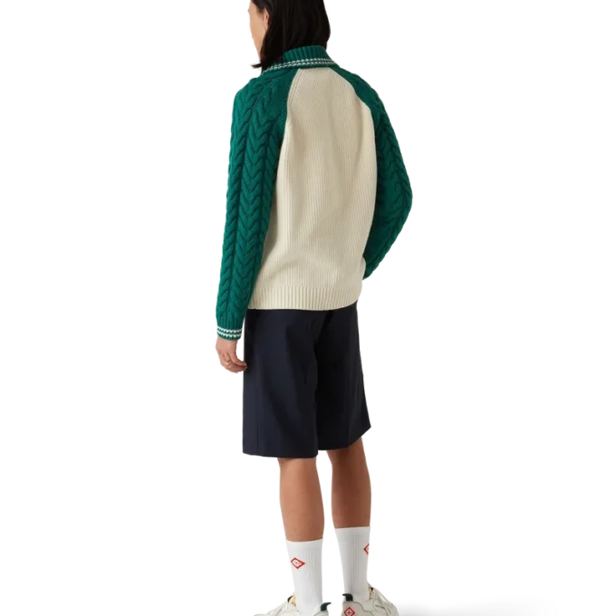 Camisola de malha trançada em caxemira