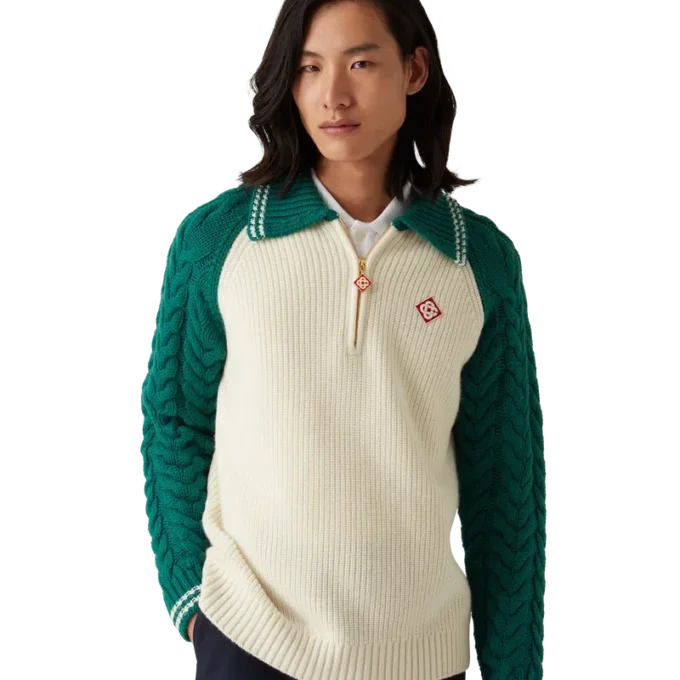 Camisola de malha trançada em caxemira