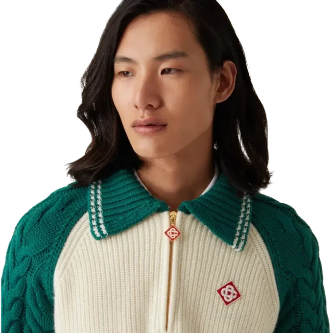 Camisola de malha trançada em caxemira