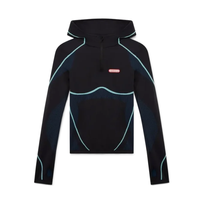 Camisola de manga comprida com capuz sem costuras