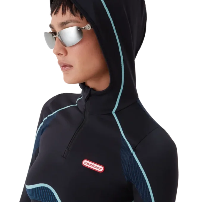 Camisola de manga comprida com capuz sem costuras