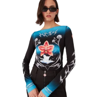 Camisola de manga comprida em jersey Blades Slinky