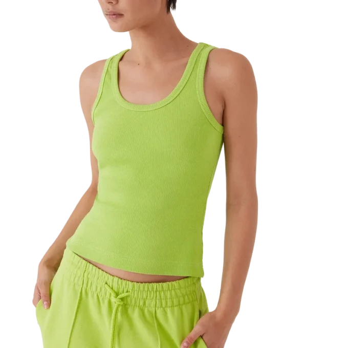 Camisola sem mangas com canelado Camisola sem mangas com canelado