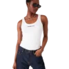 Camisola sem mangas com canelado Camisola sem mangas com canelado