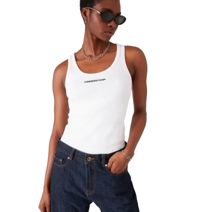 Camisola sem mangas com canelado Camisola sem mangas com canelado