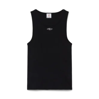 Camisola sem mangas com canelado desbotado