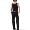 Camisola sem mangas com canelado desbotado Camisola sem mangas com canelado desbotado