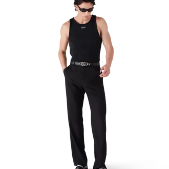 Camisola sem mangas com canelado desbotado