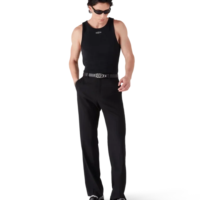 Camisola sem mangas com canelado desbotado Camisola sem mangas com canelado desbotado