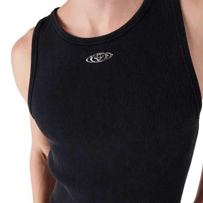 Camisola sem mangas com canelado desbotado Camisola sem mangas com canelado desbotado