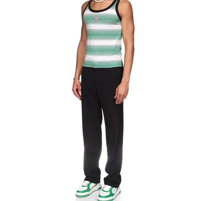 Camisola sem mangas com riscas degradadas Camisola sem mangas com riscas degradadas