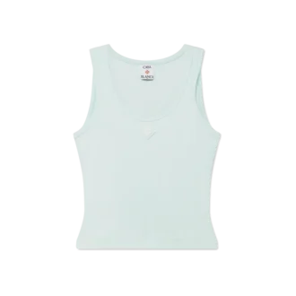 Camisola sem mangas em jersey canelado