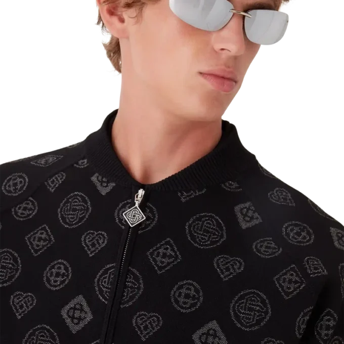 Casaco Bomber em Jacquard Monograma Casaco Bomber em Jacquard Monograma