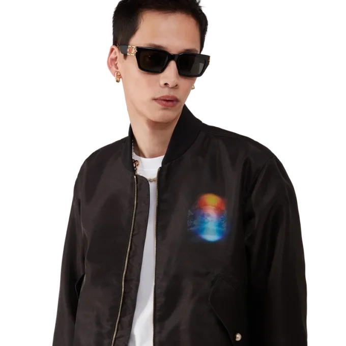 Casaco Bomber em Organza com Gradiente