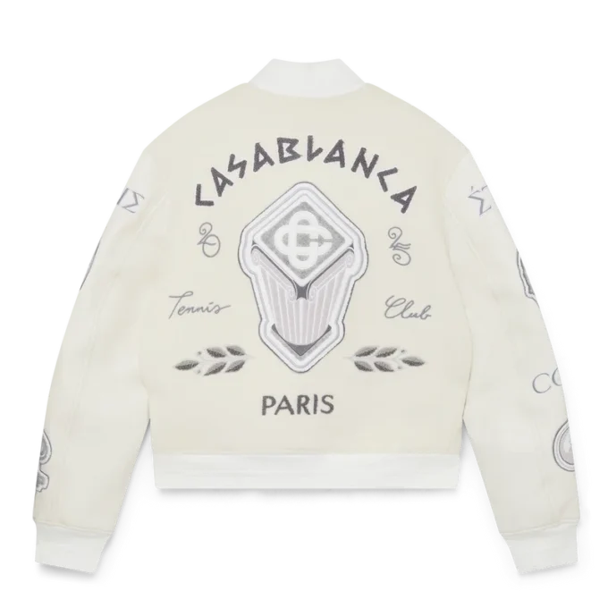 Casaco Bomber em Patchwork de Chenille Casaco Bomber em Patchwork de Chenille