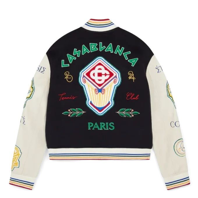 Casaco Bomber em Patchwork de Chenille Casaco Bomber em Patchwork de Chenille
