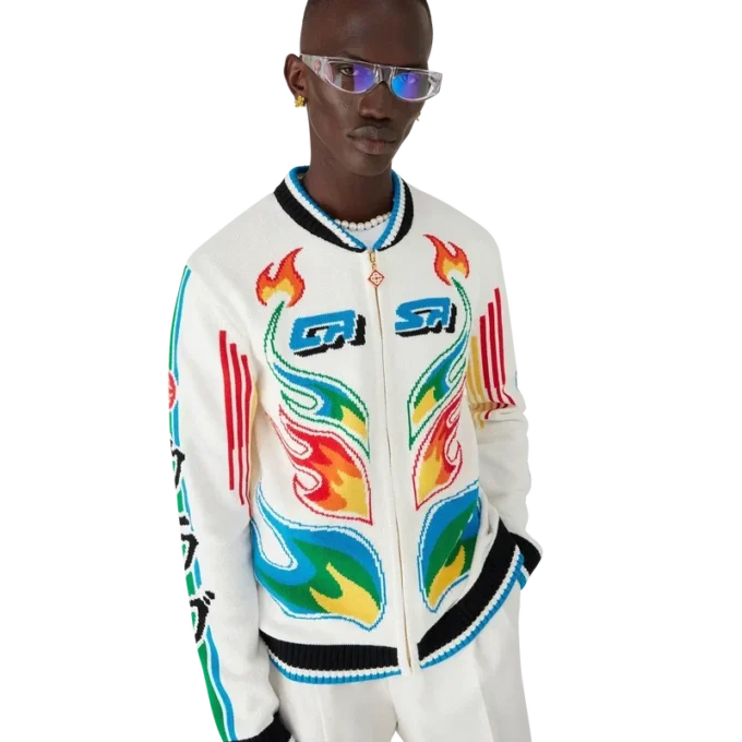 Casaco Casa Club em malha de algodão Flame Laurel