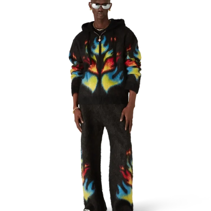 Casaco com capuz e fecho de correr Mohair Flame Laurel