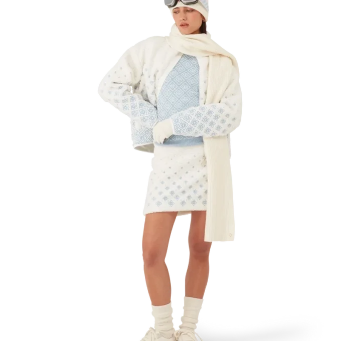 Casaco curto de malha polar com monograma bordado em degradê