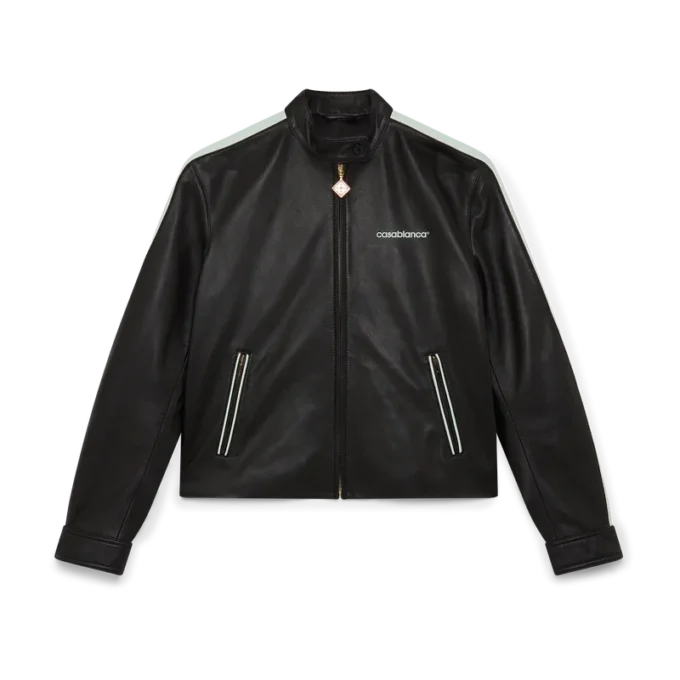 Casaco de couro estilo motociclista