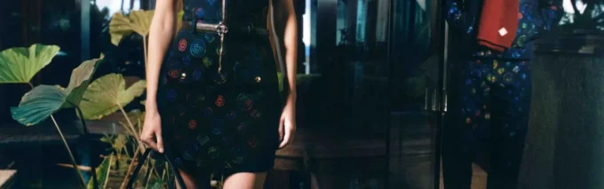 Vestido de ganga com monograma