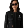 Casaco de lã com motivos bordados