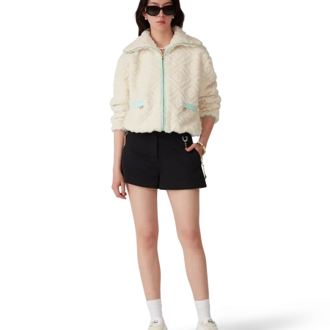 Casaco de malha polar com jacquard Monogram