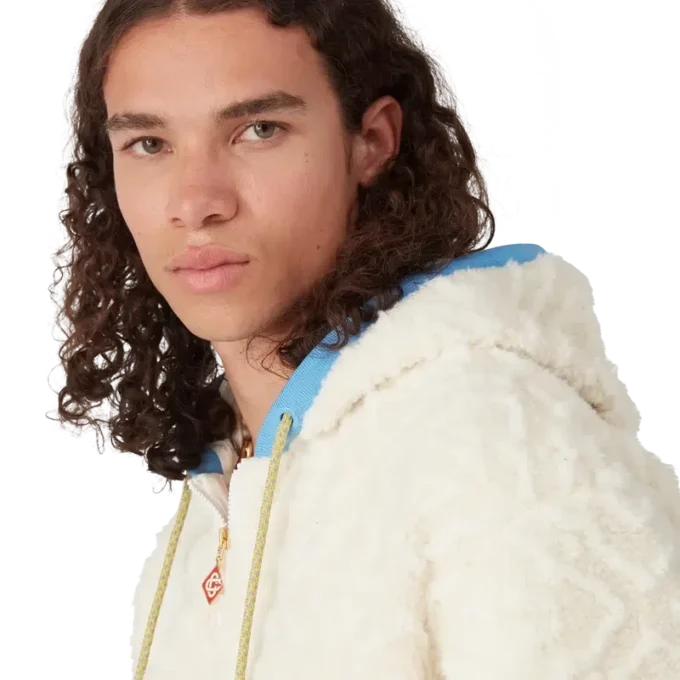 Casaco de malha polar com jacquard Monogram Casaco de malha polar com jacquard Monogram