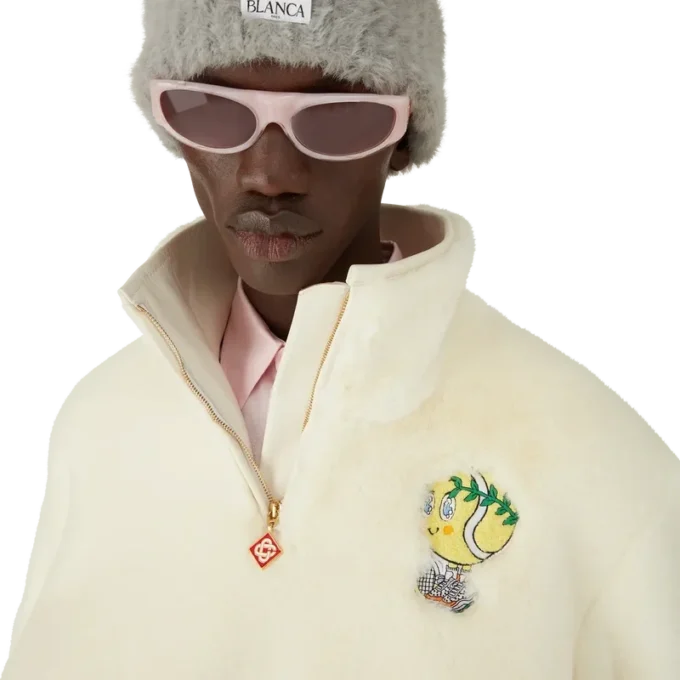 Casaco de pele sintética com fecho de correr de um quarto Tennis Mascot Casaco de pele sintética com fecho de correr de um quarto Tennis Mascot