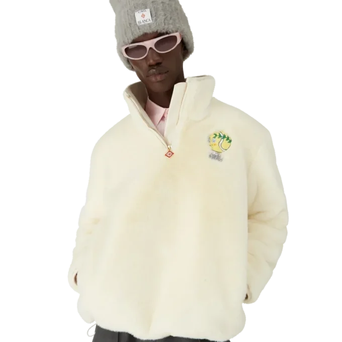 Casaco de pele sintética com fecho de correr de um quarto Tennis Mascot Casaco de pele sintética com fecho de correr de um quarto Tennis Mascot