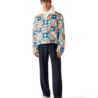 Casaco de Pele Sintética Jacquard