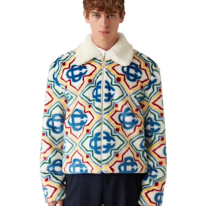 Casaco de Pele Sintética Jacquard Casaco de Pele Sintética Jacquard