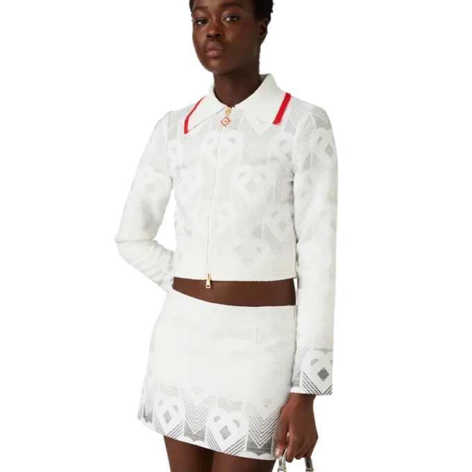 Casaco de toalha com monograma de coração em degradê