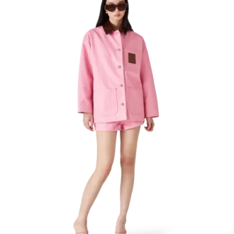 Casaco de trabalho em pele com relevo Casaco de trabalho em pele com relevo