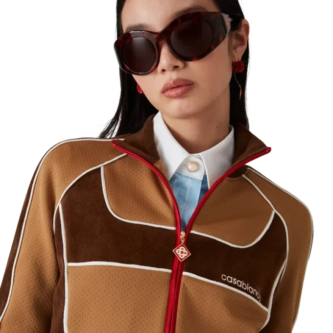 Casaco de treino com painéis em chenille