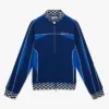 Casaco de treino em malha tricot azul-marinho Casaco de treino em malha tricot azul-marinho