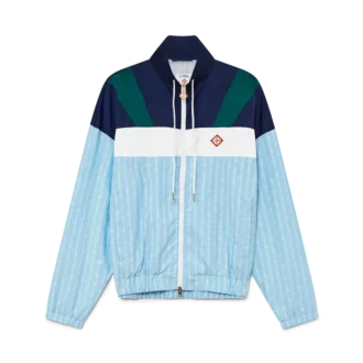 Casaco de treino em nylon com riscas Casaco de treino em nylon com riscas