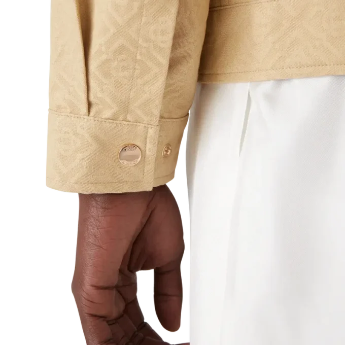 Casaco em jacquard de algodão com monograma Casaco em jacquard de algodão com monograma