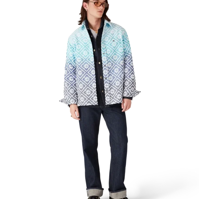 Casaco-jaqueta em jacquard com gradiente Monogram