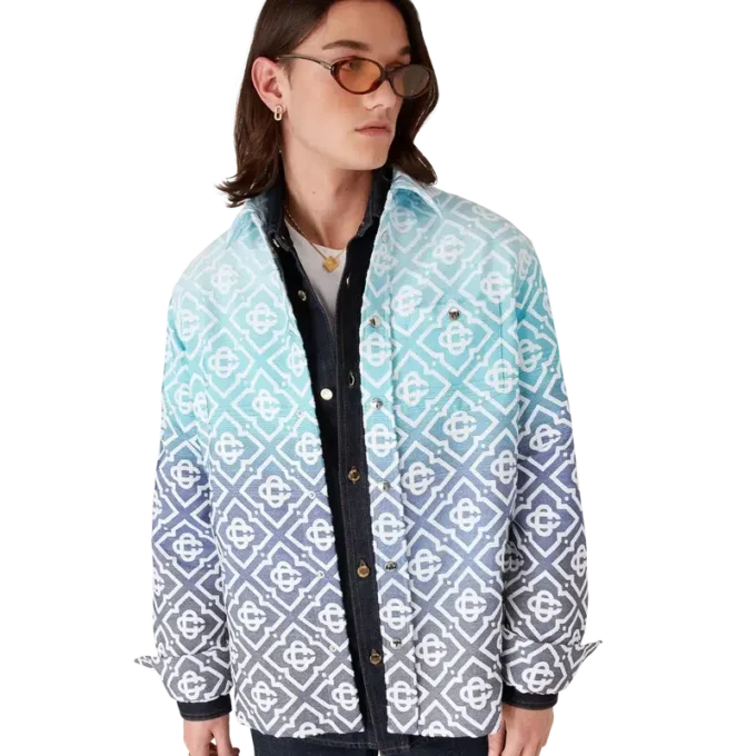 Casaco-jaqueta em jacquard com gradiente Monogram