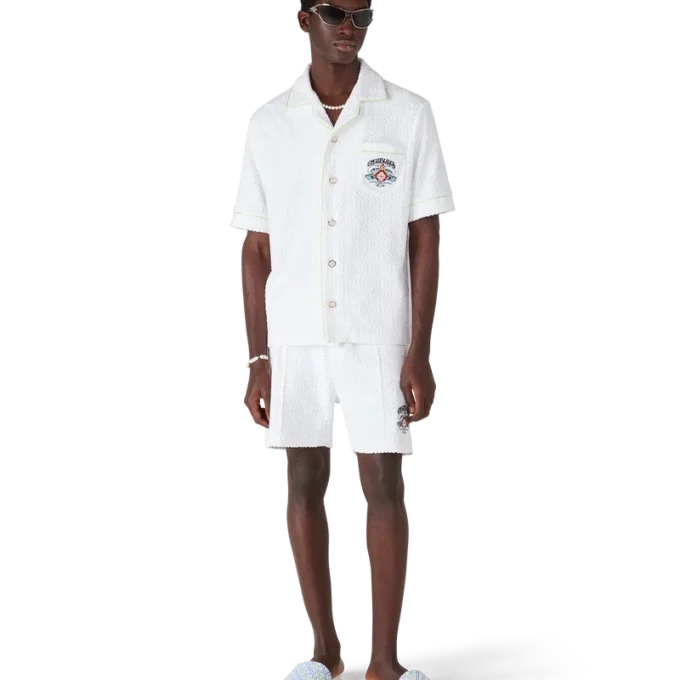 Chinelos de piscina Monogram brancos para homem