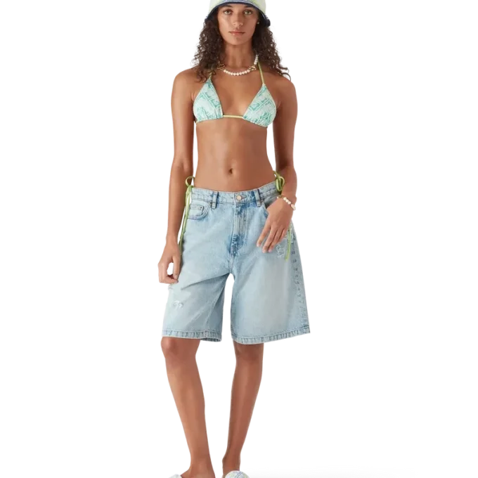 Chinelos de piscina Monogram brancos para mulher