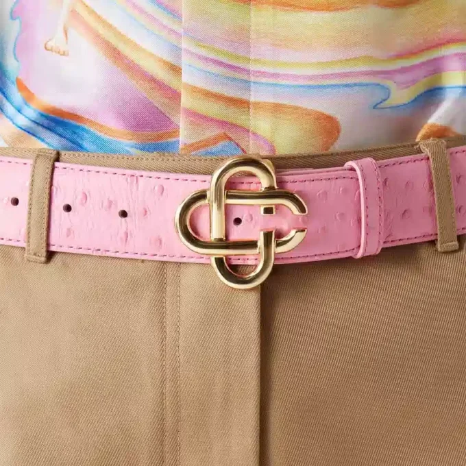 Cinto com logótipo CC em relevo rosa