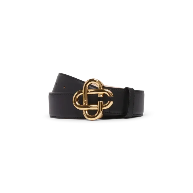 Cinto de homem com fivela com logótipo CC em preto e dourado Cinto de homem com fivela com logótipo CC em preto e dourado