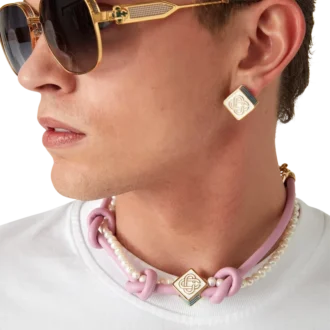 Colar com nó rosa Colar com nó rosa