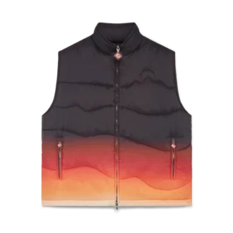 Colete acolchoado em nylon com efeito gradiente