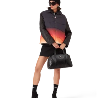 Colete acolchoado em nylon com efeito gradiente