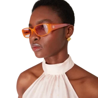 Óculos de sol finos rosa e laranja